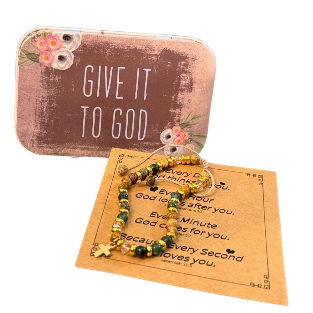🌸 Give It to God Prayer Box & Bracelet Set 🌸